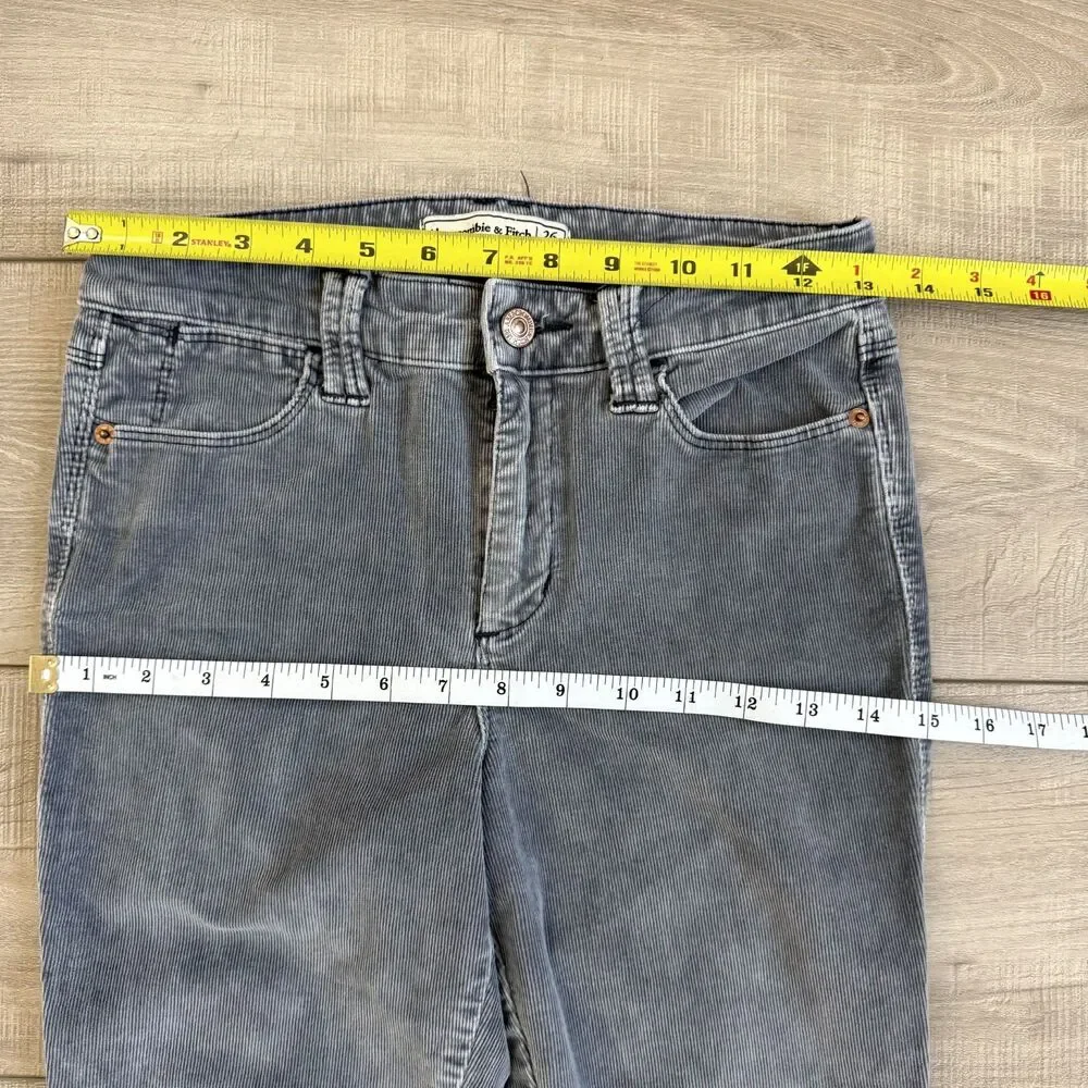 Abecrombie & Fitch Women’s Corduroy Mid Rise, Super Skinny Jeans, size‎ 26